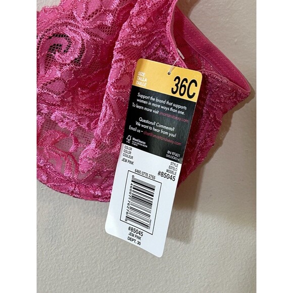 Smart and Sexy Lace Unlined Underwire Pink Bra Size 36C Style #85045 - Picture 5 of 5